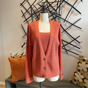 Knit Orange Sweater and Tank Set